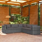Vidaxl - salon de jardin 5 pcs avec coussins r�sine tress�e gris