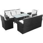 Vidaxl - salon de jardin 5 pcs avec coussins r�sine tress�e noir