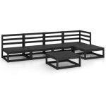 Salon de jardin 5 pcs noir bois de pin massif vidaxl Salon de jardin 5 pcs noir bois de pin massif vidaxl