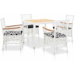 Vidaxl - salon de jardin 5 pcs rsine tresse blanc