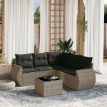 Vidaxl - salon de jardin 6 pcs avec coussins gris rsine tresse