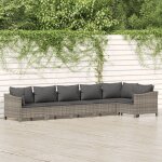 Vidaxl - salon de jardin 6 pcs avec coussins gris r�sine tress�e