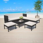 Vidaxl - salon de jardin 6 pcs avec coussins r�sine tress�e noir