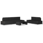 Vidaxl ? salon de jardin 6 pcs r�sine tress�e noir ? conception modulaire ? coussins amovibles ? cadre ...