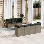 Vidaxl - salon de jardin 8 pcs avec coussins gris r�sine tress�e