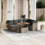Vidaxl - salon de jardin 8 pcs avec coussins gris r�sine tress�e