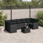 Vidaxl - salon de jardin 8 pcs avec coussins noir r�sine tress�e