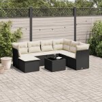 Vidaxl - salon de jardin 8 pcs avec coussins noir résine tressée Vidaxl - salon de jardin 8 pcs avec coussins noir résine tressée