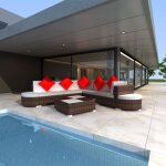 Vidaxl - salon de jardin 8 pcs avec coussins r�sine tress�e marron
