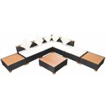Vidaxl - salon de jardin 8 pcs avec coussins rsine tresse noir