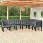 Vidaxl - salon de jardin 8 pcs noir et gris r�sine tress�e