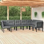 Vidaxl - salon de jardin 8 pcs noir et gris résine tressée Vidaxl - salon de jardin 8 pcs noir et gris résine tressée