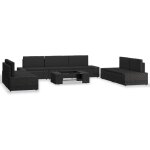 Vidaxl - salon de jardin 8 pcs r�sine tress�e noir