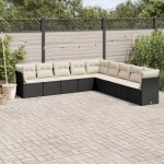 Vidaxl - salon de jardin 9 pcs avec coussins noir résine tressée Vidaxl - salon de jardin 9 pcs avec coussins noir résine tressée