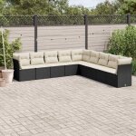 Vidaxl - salon de jardin 9 pcs avec coussins noir r�sine tress�e