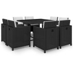 Vidaxl - salon de jardin 9 pcs avec coussins r�sine tress�e noir