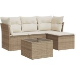 Vidaxl - salon de jardin avec coussins 5 pcs beige r�sine tress�e