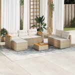 Vidaxl - salon de jardin avec coussins 5 pcs beige r�sine tress�e acacia
