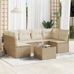 Vidaxl - salon de jardin avec coussins 7 pcs beige rsine tresse
