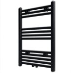 Sèche - serviettes eau chaude à rails droits noir 500x764 mm Sèche - serviettes eau chaude à rails droits noir 500x764 mm