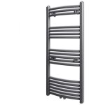 Vidaxl - sèche - serviettes eau chaude à rails incurvés gris 500 x 1160 mm Vidaxl - sèche - serviettes eau chaude à rails incurvés gris 500 x 1160 mm