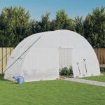 Vidaxl - serre avec cadre en acier blanc 12 m� 6x2x2, 85 m