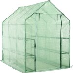 Vidaxl - serre de plain - pied avec 12 �tag�res acier 143x214x196 cm