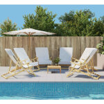 Serviettes de plage 6 pcs blanc 60x135 cm tissu 400 gsm