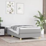 Sommier � lattes de lit gris clair 80x200 cm tissu