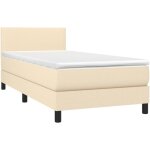 Vidaxl - sommier � lattes de lit avec matelas cr�me 90x200 cm tissu