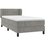 Vidaxl - sommier  lattes de lit et matelas gris clair 80x200 cm velours