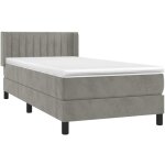 Vidaxl - sommier � lattes de lit et matelas gris clair 90x190 cm velours