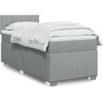Vidaxl - sommier � lattes de lit avec matelas gris clair 90x200 cm tissu