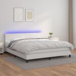 Vidaxl - sommier � lattes de lit avec matelas et led blanc 180x200 cm