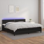 Vidaxl - sommier  lattes de lit avec matelas et led noir 200x200 cm