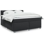 Vidaxl - sommier � lattes de lit avec matelas noir 180x200 cm similicuir