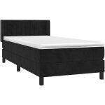 Vidaxl - sommier  lattes de lit avec matelas noir 90x200 cm velours