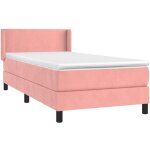 Vidaxl - sommier  lattes de lit avec matelas rose 90x190 cm velours