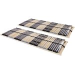 Vidaxl - sommiers � lattes sans matelas 2 pcs avec 42 lattes 70x200 cm