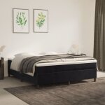 Sommier � ressorts de lit noir 160x200 cm velours
