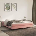 Sommier � ressorts de lit rose 180x200 cm velours