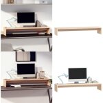 Support de moniteur 100x27x15 cm bois de pin solide - support ordinateur - support ecran - meuble informatique ...