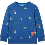 Sweatshirt pour enfants mlange bleu fonc 92