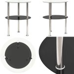 Vidaxl - table d'appoint 2 niveaux transparent et noir 38cm verre tremp� - table d'appoint - table basse ...