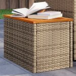 Vidaxl - tables d'appoint de jardin 2 pcs beige rotin bois massif