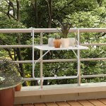Vidaxl - table de balcon blanc 60x40 cm acier