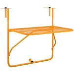 Table de balcon jaune 60x40 cm acier vidaxl