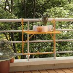 Vidaxl ? table de balcon pliable jaune 60x40 cm ? acier avec finition � rev�tement en poudre ? pour espaces ...