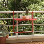 Vidaxl table de balcon rouge 60x40 cm acier