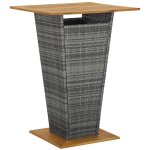 Vidaxl - table de bar gris 80x80x110 cm r�sine tress�e et bois d'acacia